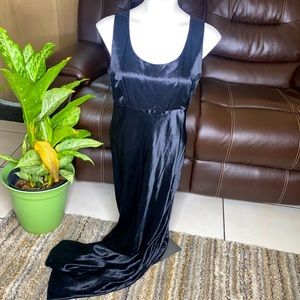 KAREN KANE BLACK MAXI CLASSY DRESS SILKY M…